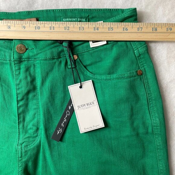 NWT Judy Blue Womens Green High Waist Garment Dyed Y2K Wide Leg Jeans Size 16W - Picture 5 of 9